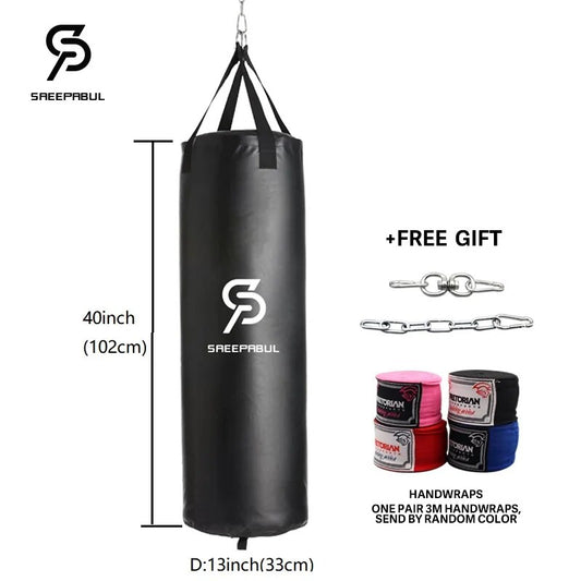 Adult Kid Empty Boxing Sand Bag Hanging Kick Sandbag Boxing Training Fight Kara image 0