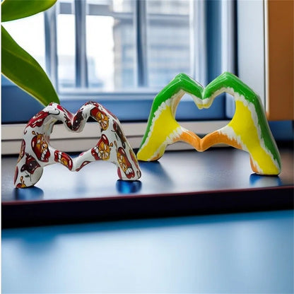 Personalized Heart Gesture Resin Statue Home Decoration Modern Art Hand Love Ab image 11