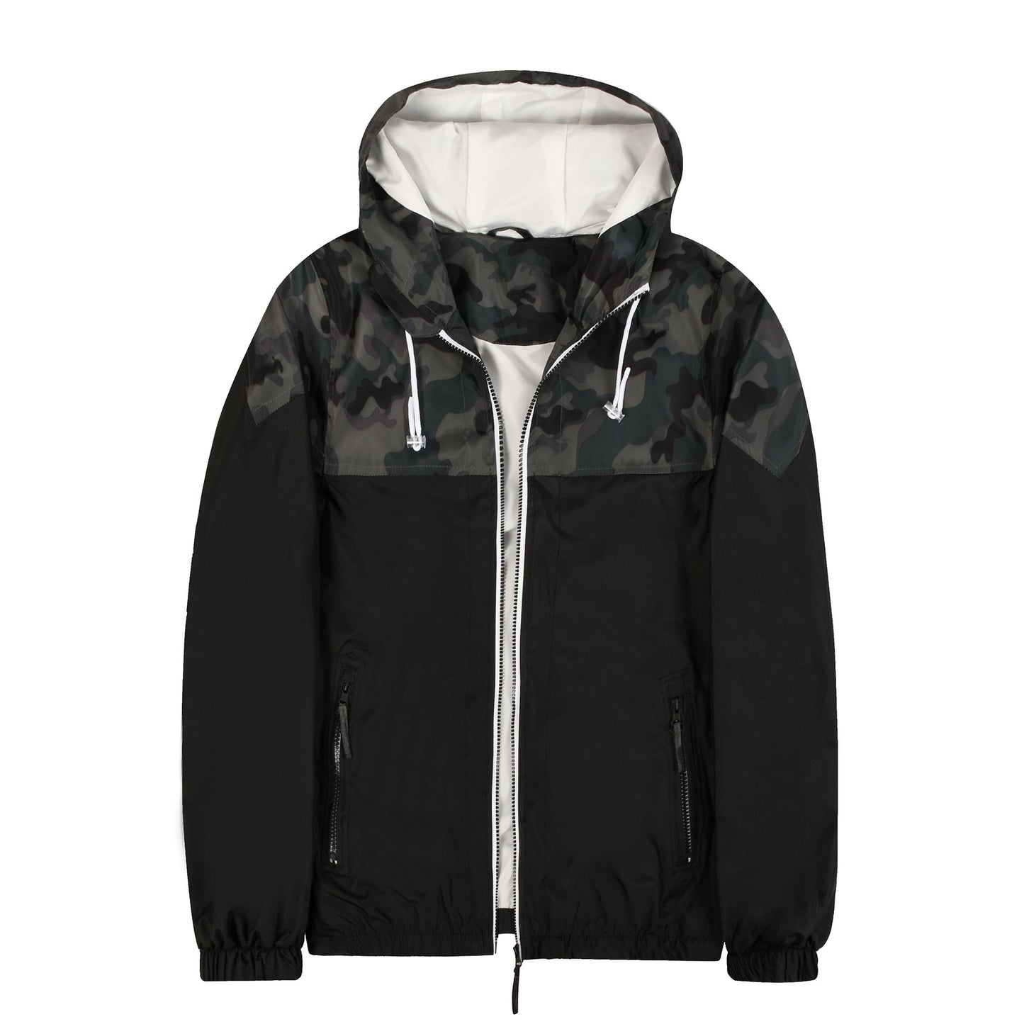 Men's Spring And Autumn New Colorblock Casual Jacket, Fashionable Hooded Windbr image 1