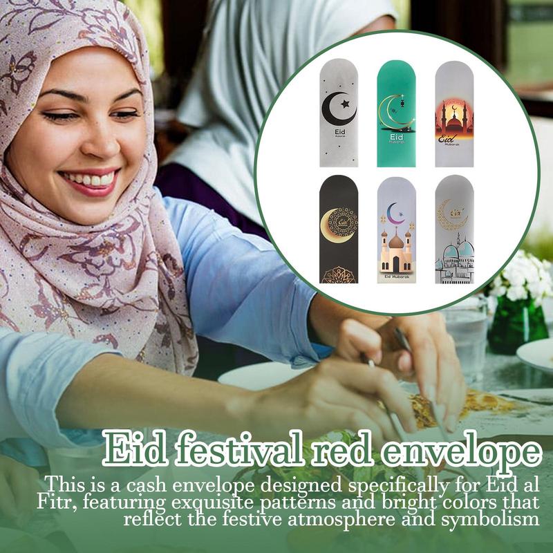 6Pcs/set Eid Mubarak Cash Envelopes Money Cards Paper Bag 2024 Ramadan Mubarak image 4