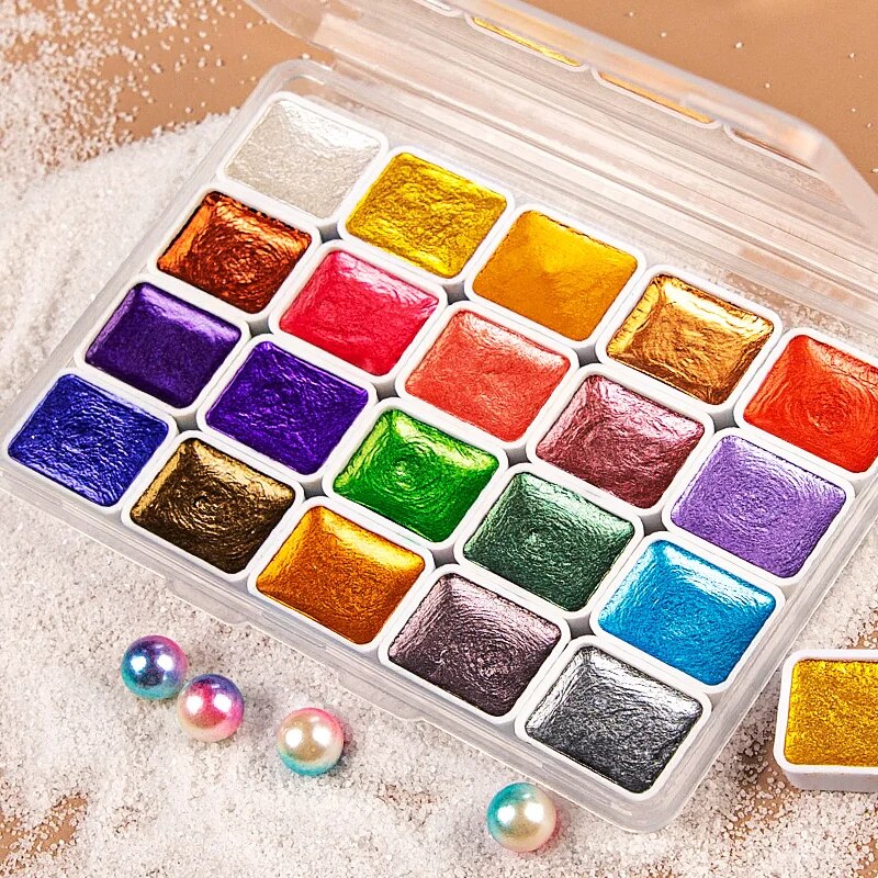Borrence 12/20/24/60 Color Set Gouache Paint Portable Solid Watercolor Back to image 6