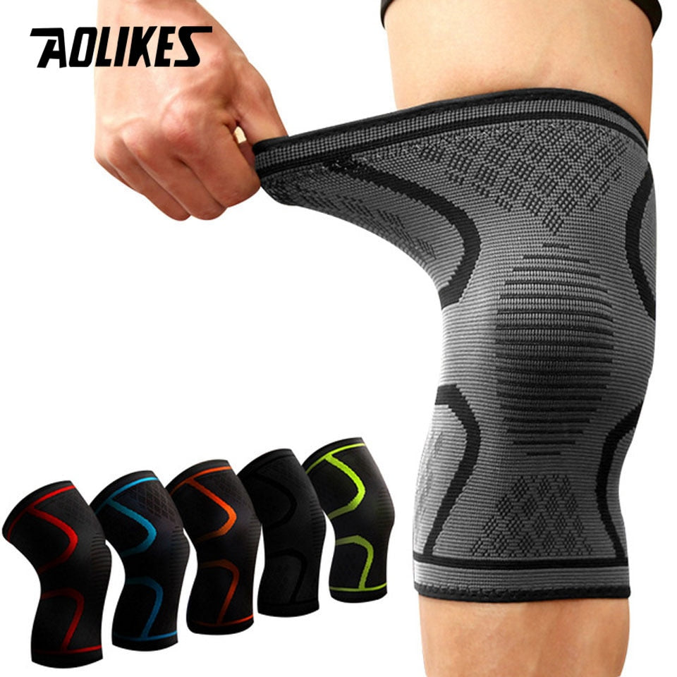 AOLIKES 1PCS Fitness Running Cycling Knee Support Braces Elastic Nylon Sport Co