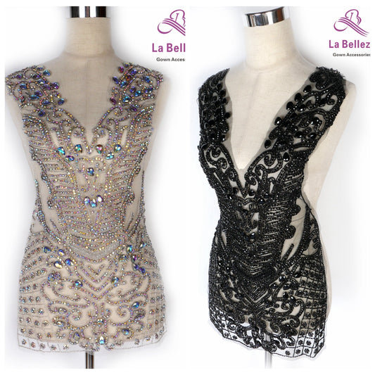 La Belleza New   handmade AB black silver 6color bodice Rhines