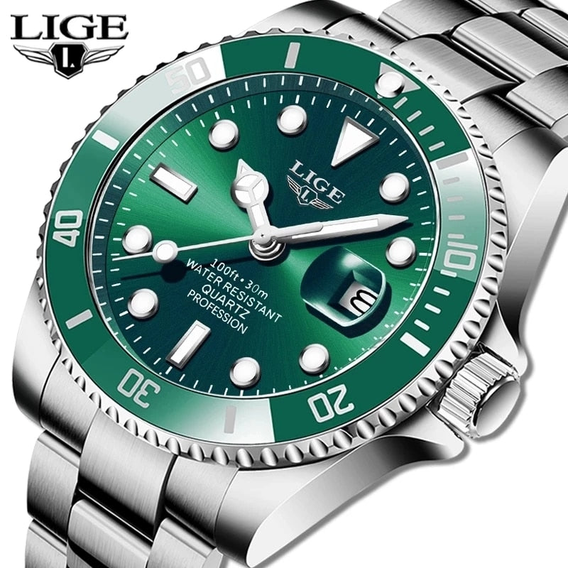 NEW Top LIGE Brand Casual Fashion Watches for Man Sport Military Full Steel Wri image 0
