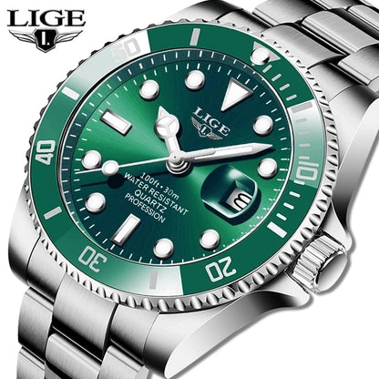 NEW Top LIGE Brand Casual Fashion Watches for Man Sport Military Full Steel Wri image 0