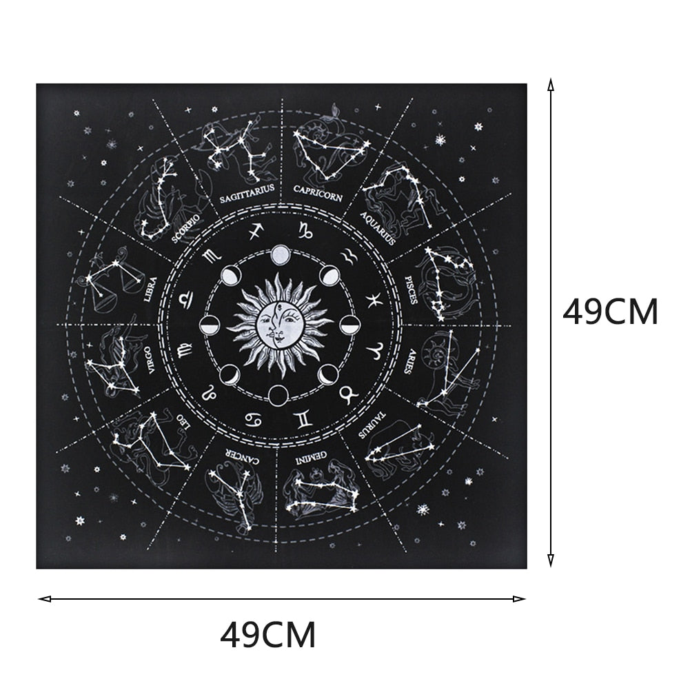 2pcs/set Pentagram Tarot Tablecloth with Bag Velvet Altar Tarot Cloth Pentacles image 8
