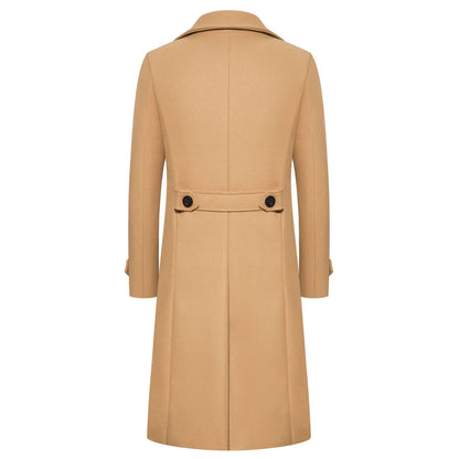 Spring Long Woolen Coats Men Fashion Double Breasted Trench Coats Autumn Turn D image 5