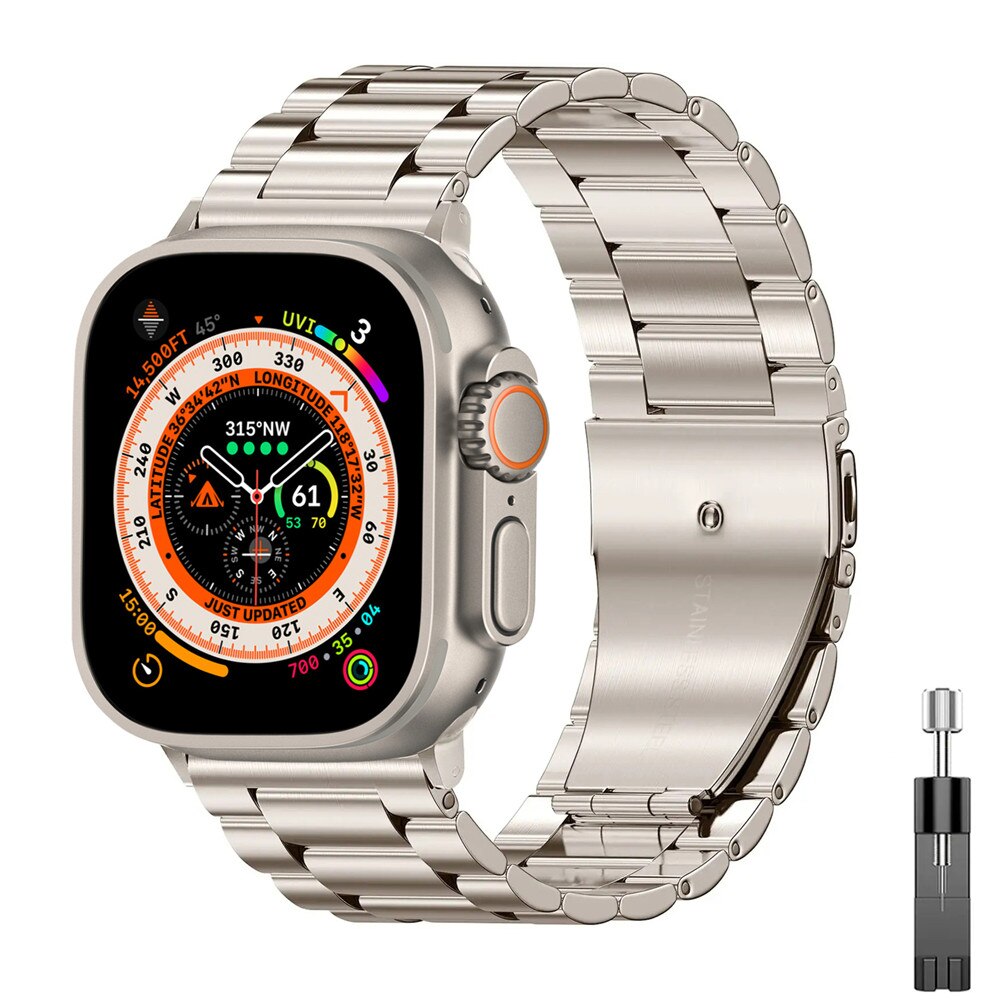 Stainless Steel titanium alloy Strap For Apple Watch Band Ultra 45mm 44mm 49mm  image 2