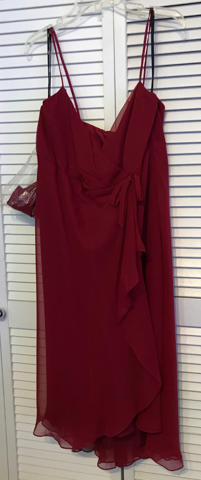 Watters & Watters Women Dress Chiffon Maroon Scarf Size 18