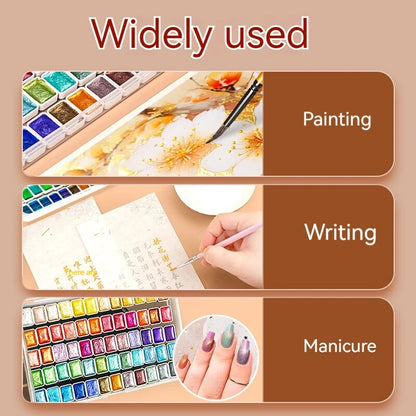 Borrence 12/20/24/60 Color Set Gouache Paint Portable Solid Watercolor Back to image 9