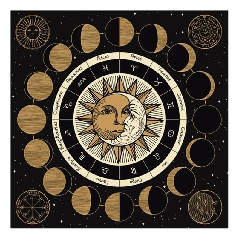 Wheel of the Zodiac Altar Tarot Cloth Tablecloth Moon Phase Velvet Astrology Ta image 5