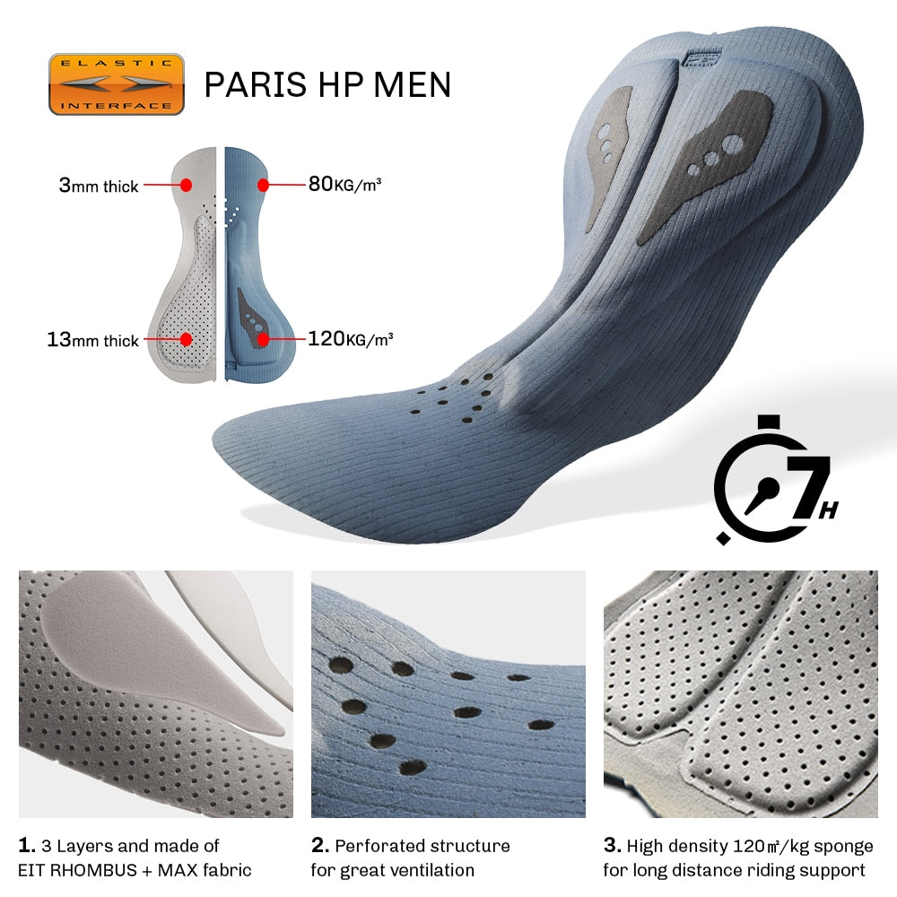 RION Cycling Shorts Men Ciclismo Masculina Bib Shorts Elastic Interface Cushion image 5