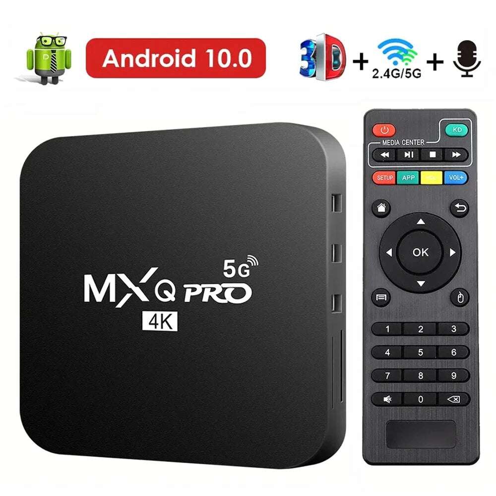 New Smart TV Box MXQ-PRO 4K HD Android 10.0 Smart TV Box 2.4/5G Dual-WIFI 3D Vi