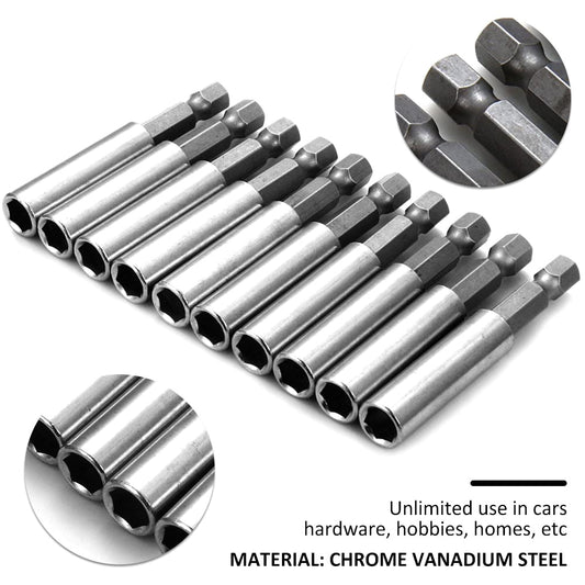 10Pcs Magnetic Drill Bit Extension 1/4 inch Hex Shank Magnetic Drill Bit Holder