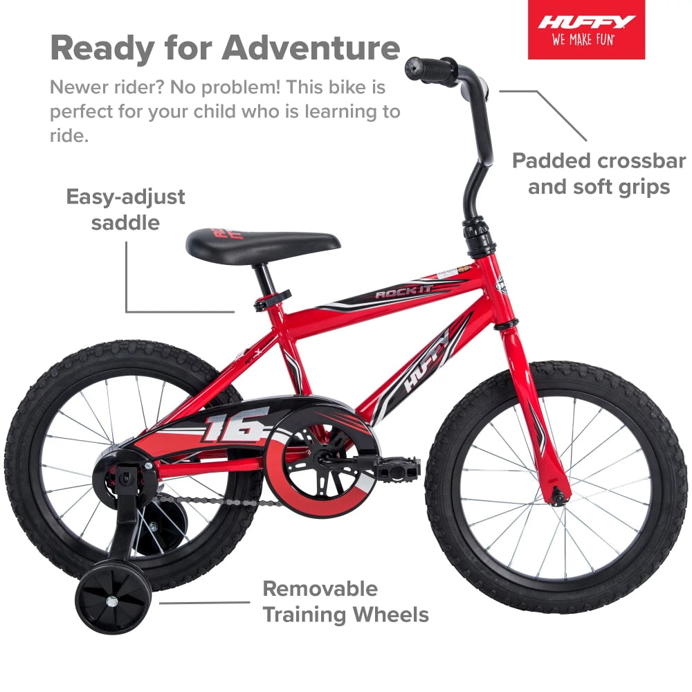 2023 New Huffy 16 In. Rock It Boy Kids Bike, Red Bicycle image 3