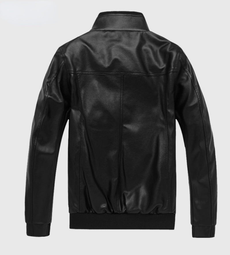 2023 Spring Autumn and Winter  Men's coats Slim Fit Motorcycle Men's Leather Jack image 2