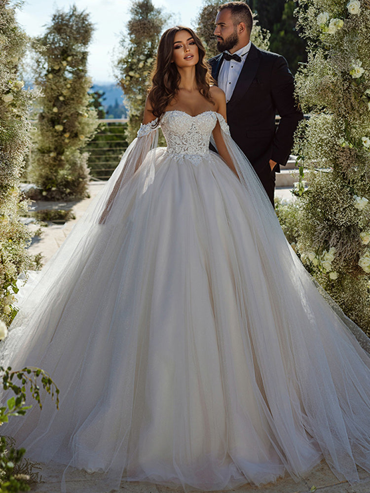 Smileven Boho Wedding Dress Beach Sweetheart Lace Appliques Bride Dresses Robe image 1