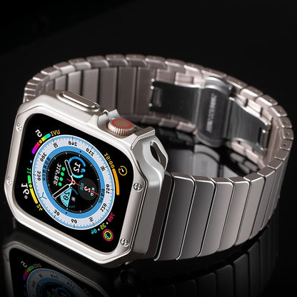 Band+Case For Apple Watch Band Ultra 49mm Strap Metal Bracelet Link Correa For  image 1