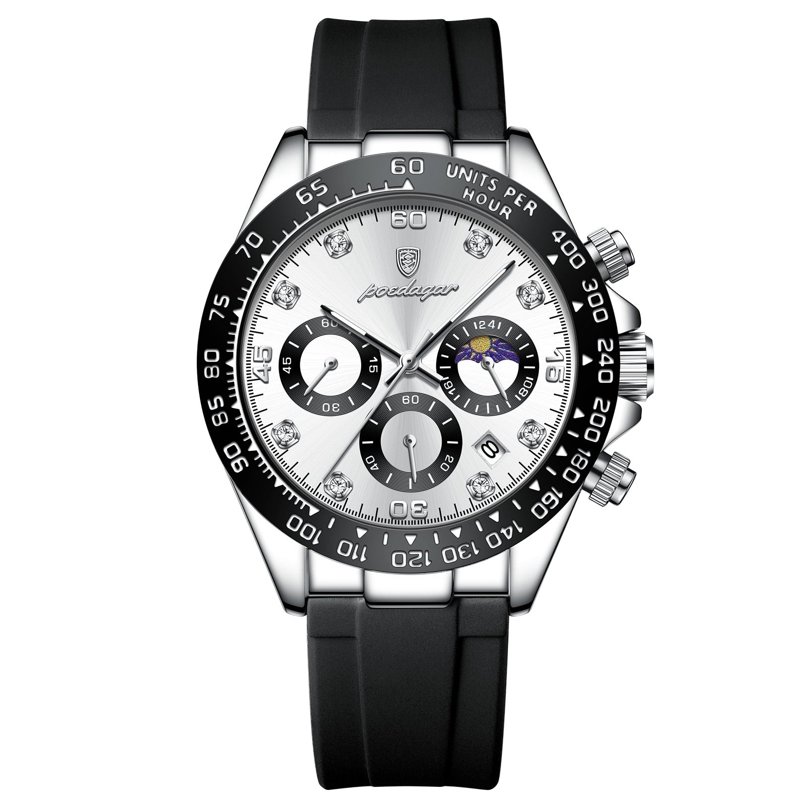 POEDAGAR Luxury Man Wristwatch Sports Chronograph Luminous Waterproof Date Men  image 4