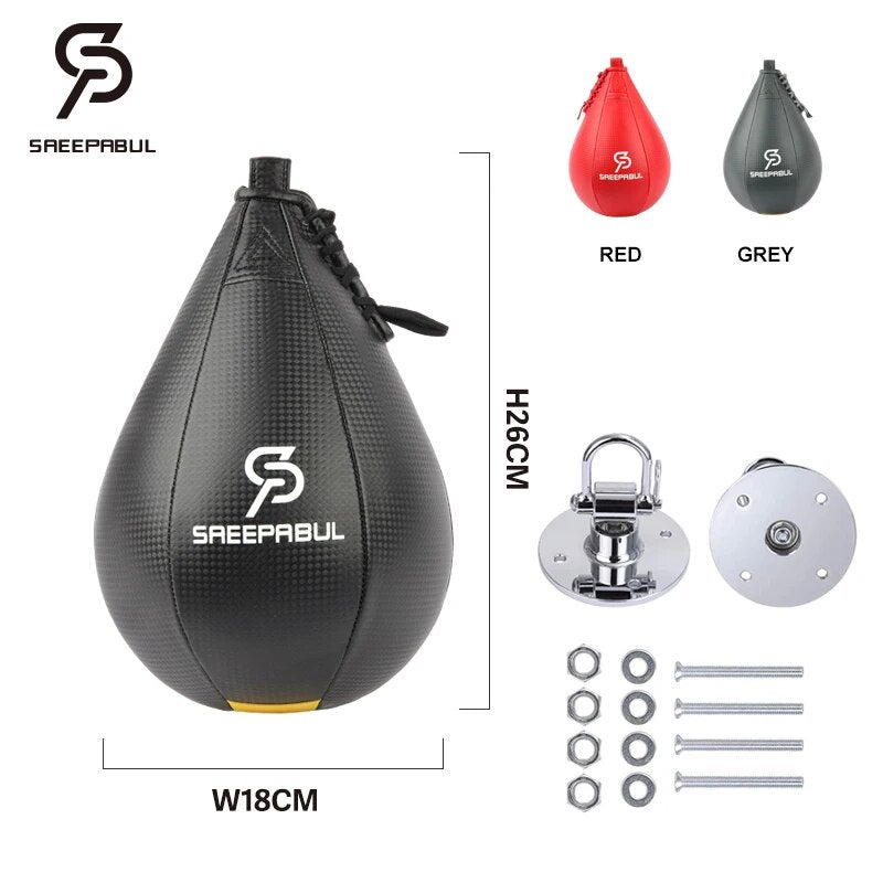 High Quality PU Pear-shaped Boxing Speed Ball Hanging Punching Bag For Thai Fit image 0