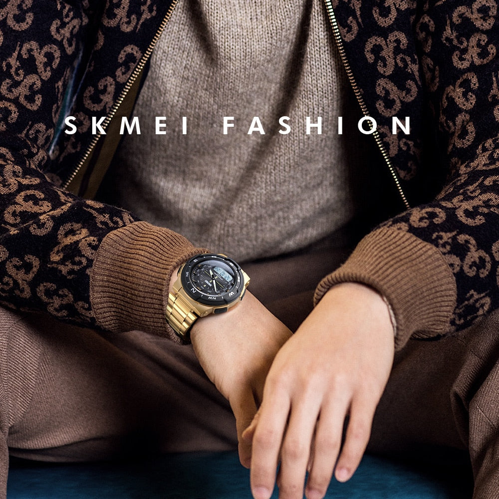SKMEI Watch Men's Watch Fashion Sport Watches Stainless Steel Strap Mens Watche image 11