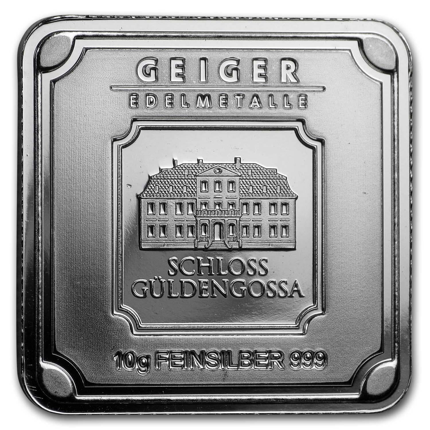 10 g Silver Square - Geiger Edelmetalle (Original Square Series) image 0