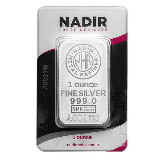 1 oz Nadir Silver Bar - With Assay Package, .999 Pure image 0