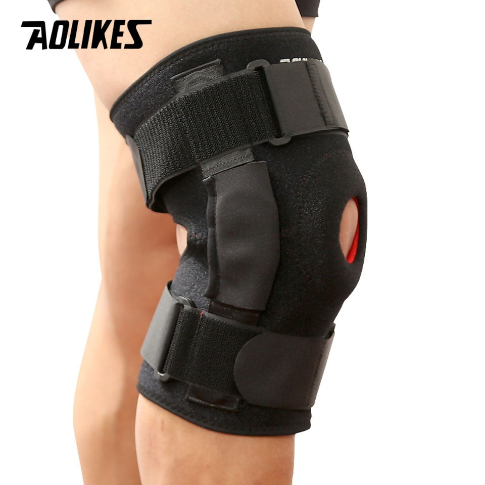 AOLIKES 1PCS Hiking Cycling Knee Support Protector With Removeble Aluminum Plat image 6