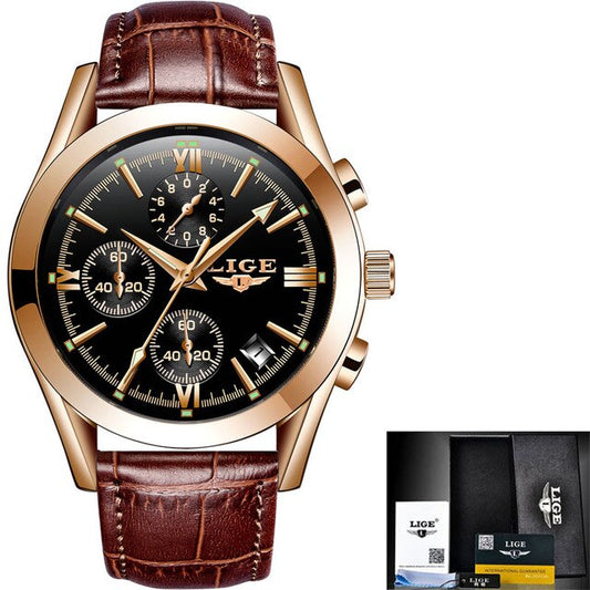 New Fashion Mens Watches Top Brand Luxury Military Quartz Watch Man Premium Lea image 0