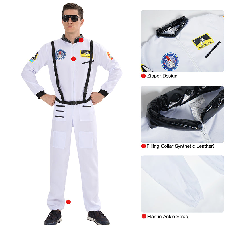 Adult Astronaut Cosplay Costume Men's Spaceman Halloween Party Jumpsuits Carniv image 8