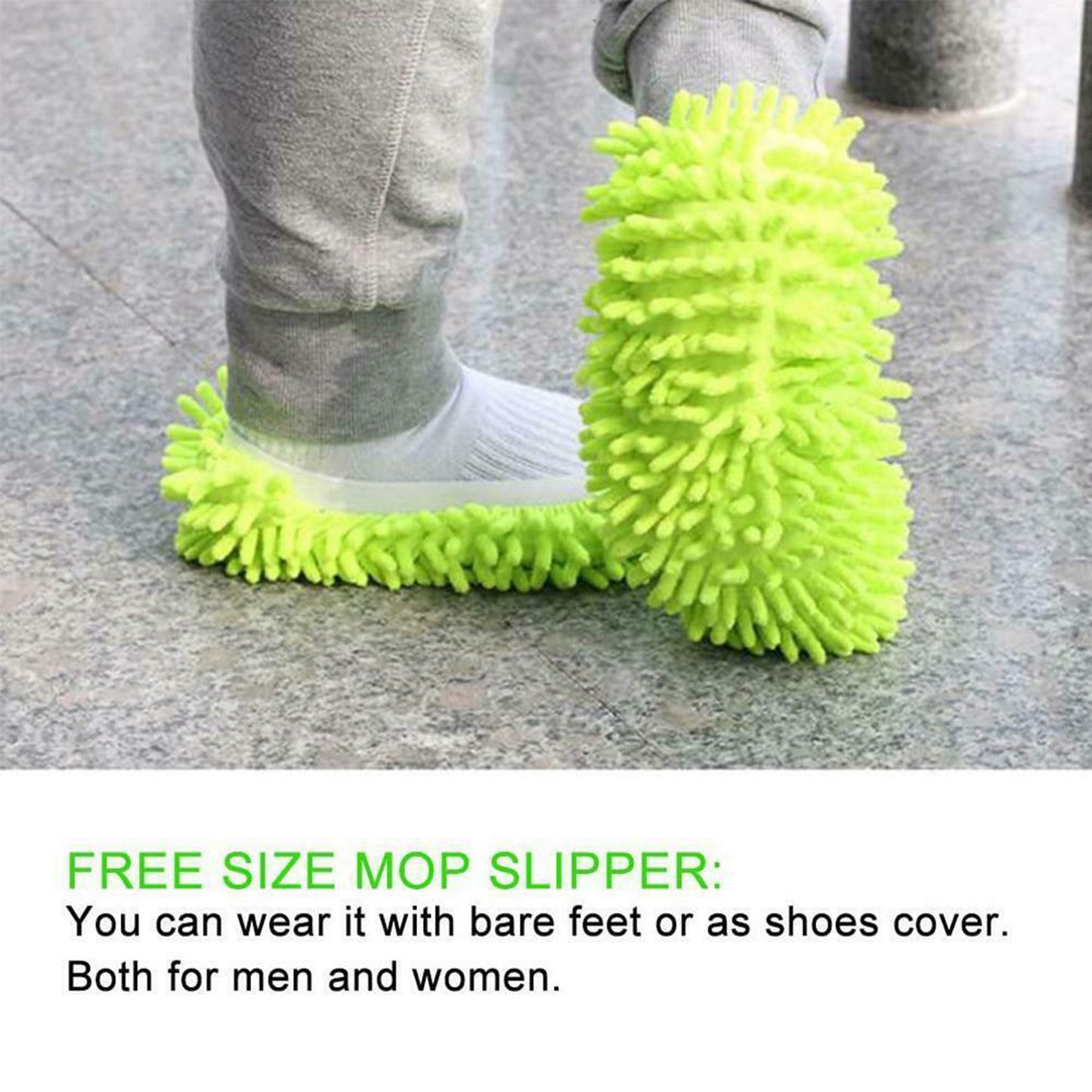Chenille Dust Mop Slippers Home Floor Cleaning Lazy Mopping Shoes Water Uptake  image 0