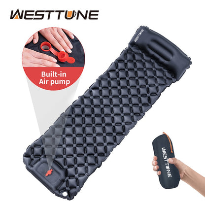 Outdoor Sleeping Pad Camping Inflatable Mattress Built-in Pump Ultralight Air C image 0