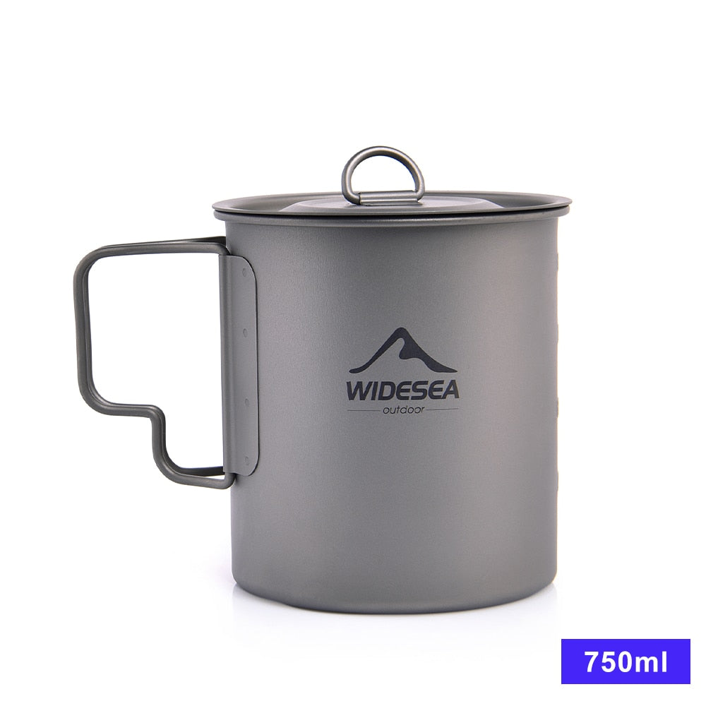 Widesea Camping Mug Titanium Cup Tourist Tableware Picnic Utensils Outdoor Kitc image 6