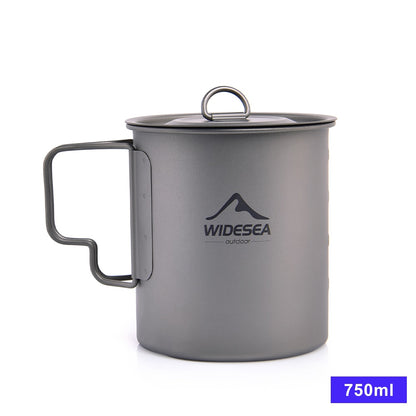 Widesea Camping Mug Titanium Cup Tourist Tableware Picnic Utensils Outdoor Kitc image 6