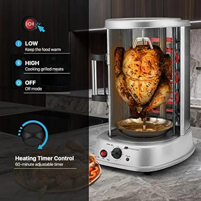 Vertical Rotisserie Oven Grill - Countertop Shawarma Machine Kebab Electric Coo image 4