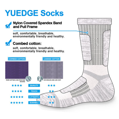 YUEDGE Men Moisture Wicking Cushioned Thick Sports Athletic Crew Socks Mid Cal image 5