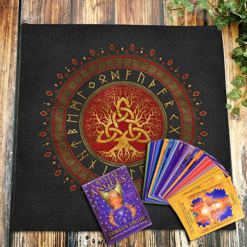 Tree Of Life Tarot Tablecloth Spiritual Rune Celtic Knot Altar Cloth Pagan Divi image 4