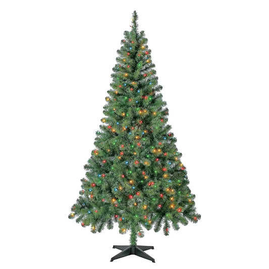 6.5-Ft Pre-Lit Madison Pine Artificial Christmas Tree Holiday Decor with Lights image 0