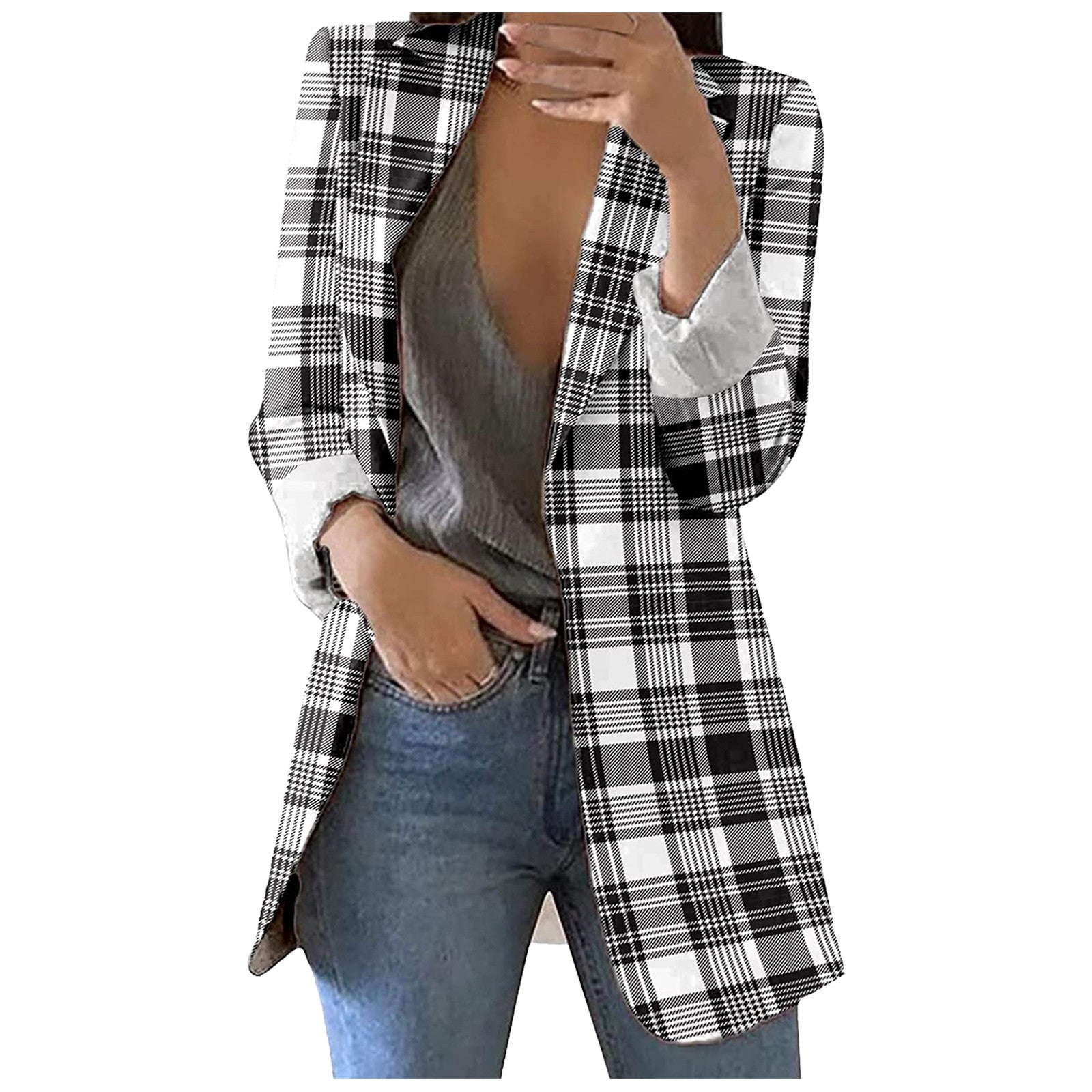Suit Jacket 2024 Spring Jacket Women Pioneer Design Checkered Coat Commuter O