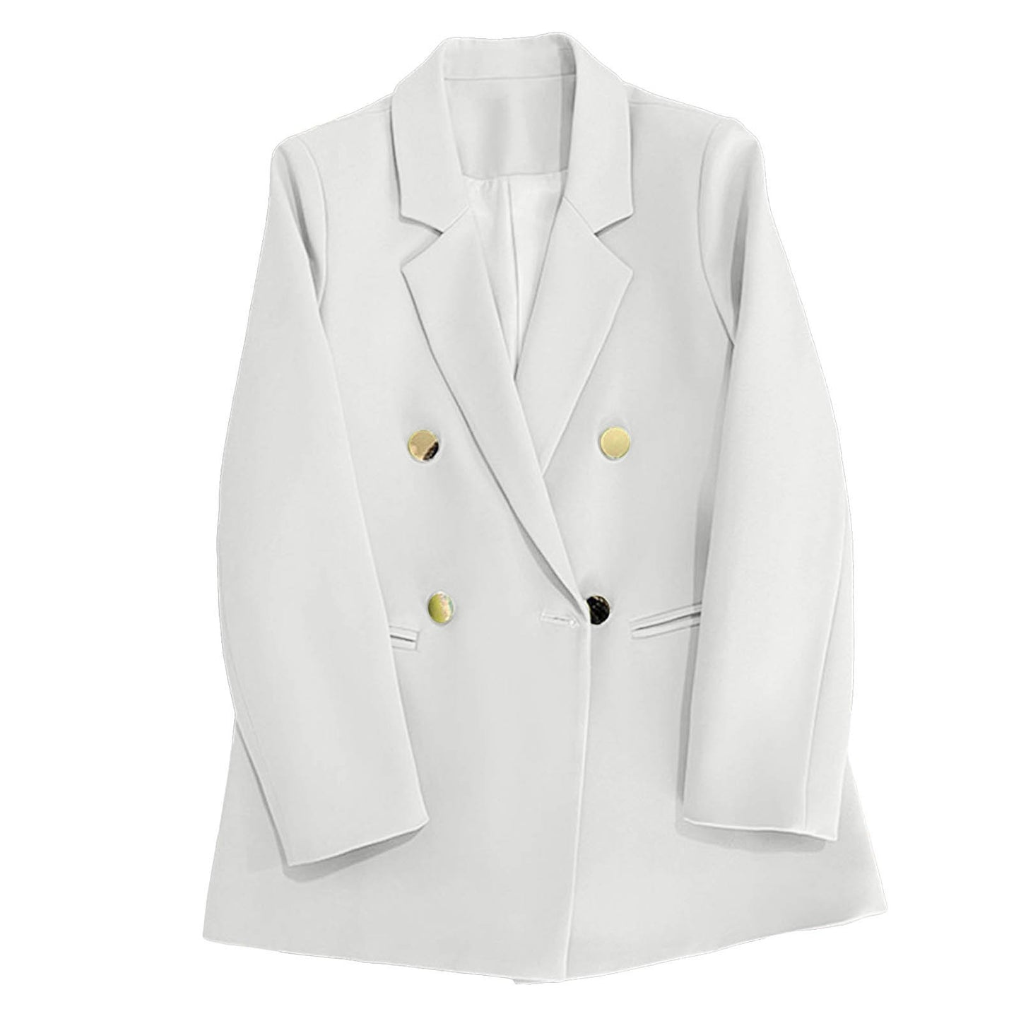 Women Outerwear Suit Loose Fit Buttons Up Lapel Workwear Blazer Office Lady Mul image 13