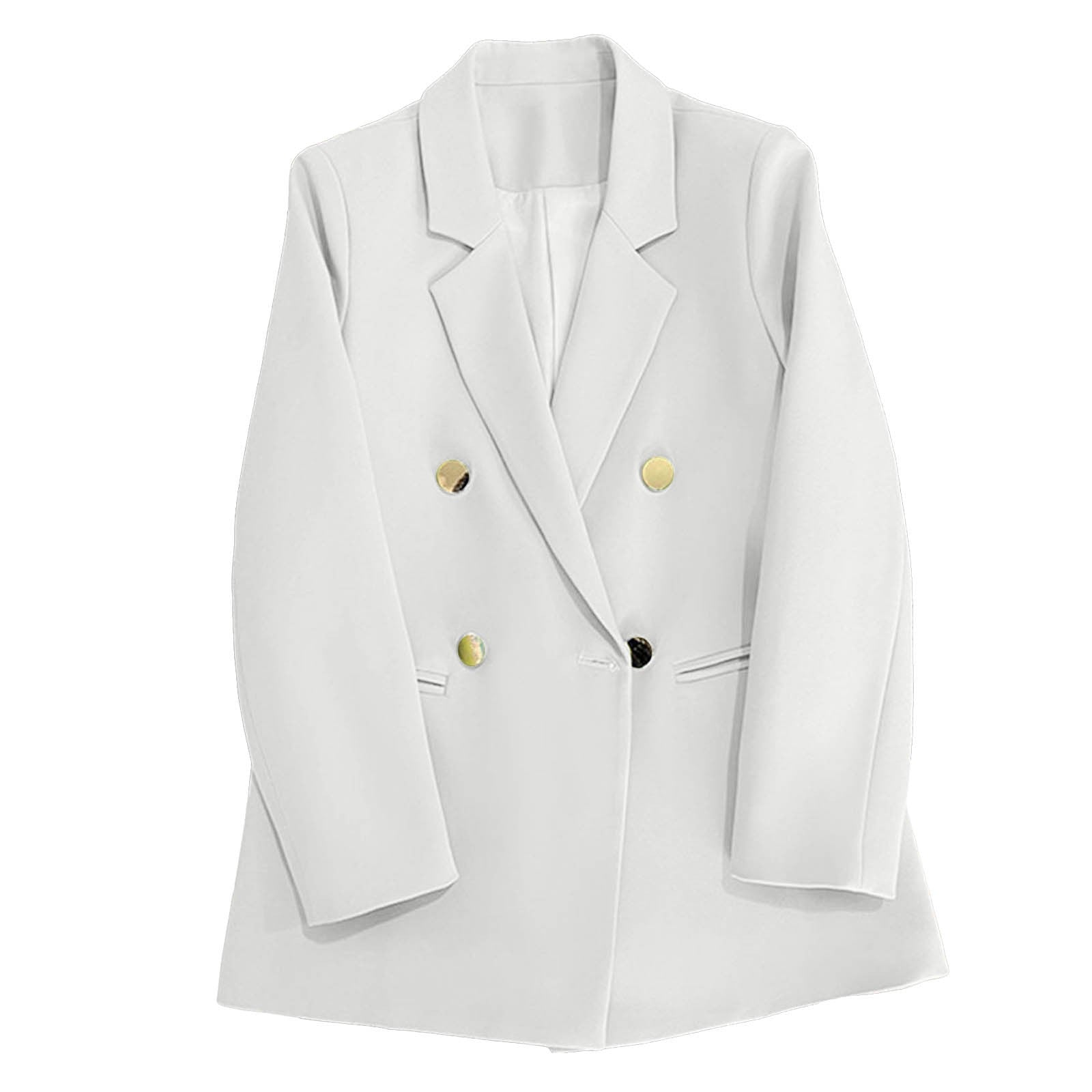 Women Outerwear Suit Loose Fit Buttons Up Lapel Workwear Blazer Office Lady Mul image 13