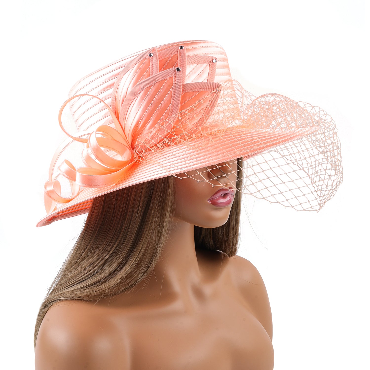 Perfect Most Popular Satin Cloth Church Hat Deluxe Unique Photography Wedding H image 2